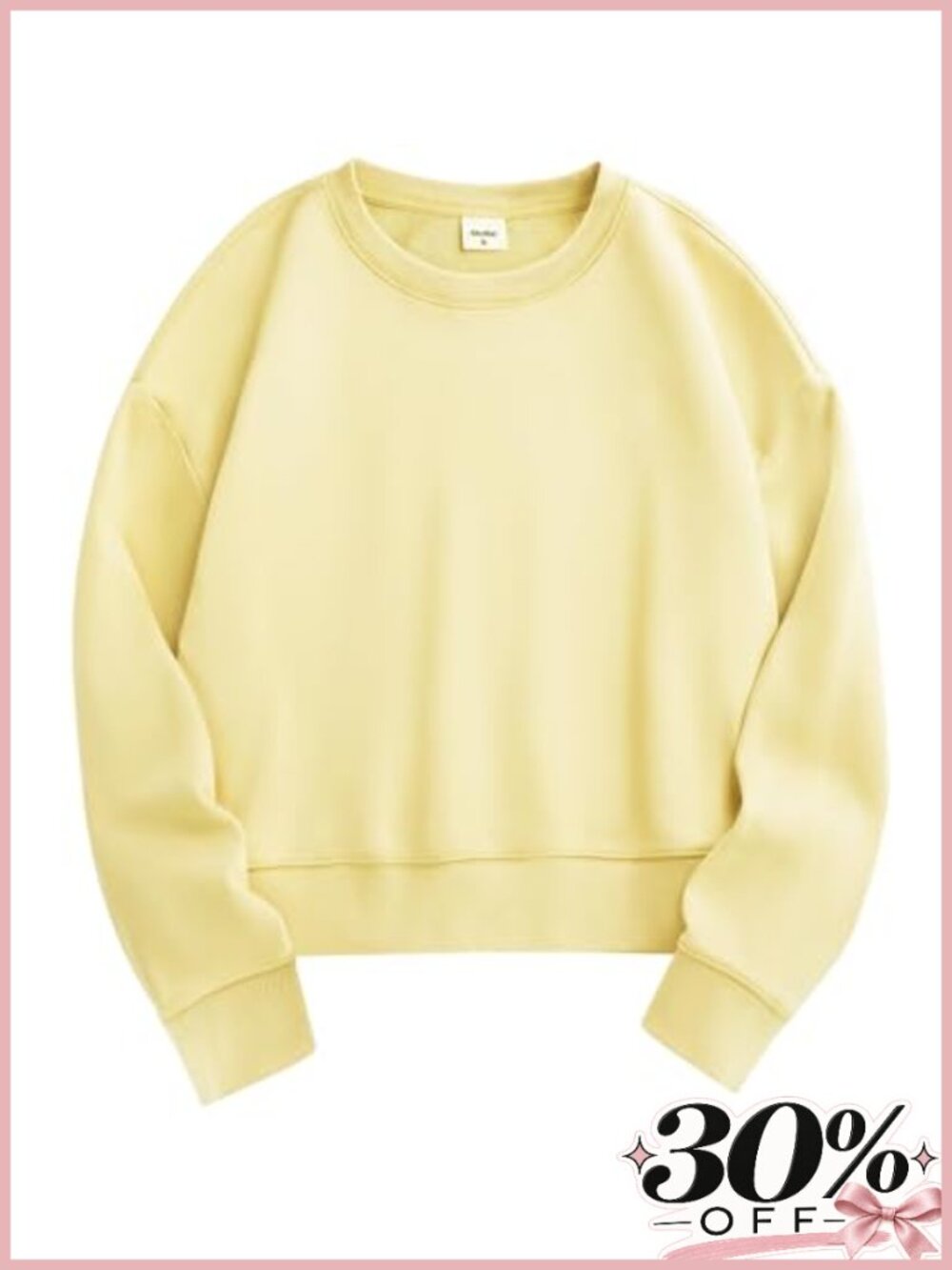 Cropped Crewneck Sweatshirt Relaxed Fit Casual Long Sleeve Pullover